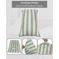 thumbnail image 7 of Sage Green Striped Pillow Covers King Size, Farmhouse Sage Green Stripes Soft Bed Throw Pillowcases Breathable Cooling Long Lumbar Body Pillow Sham Cover for Bed Sofa 20''x40'', 7 of 7