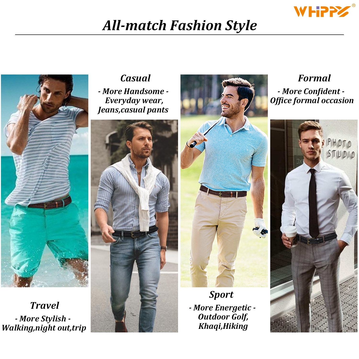 Whippy Men's Braided Leather Belt photo 4