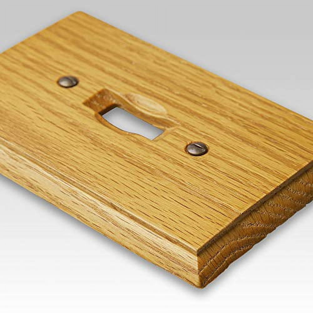 Amerelle 4025TR Traditional Wallplate, 1 Toggle / 1 Rocker GFCI, Wood, Light Oak , 1-Pack