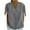 Gray, variant on Shirts for Women Cotton Linen Solid Color V-Neck Button-Front T-Shirt Pink XXL