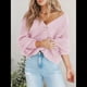 thumbnail image 5 of Suéter de Punto Grueso Abierto para Mujer, Larga, Botones, Cárdigan Corto Holgado, Abrigos de Abrigo. Rosa XXL, 5 of 6