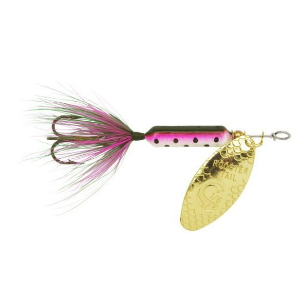Yakima Bait Wordens 212-RBOW Rooster Tail in-Line Spinner, 2 3/4", 1/4 oz