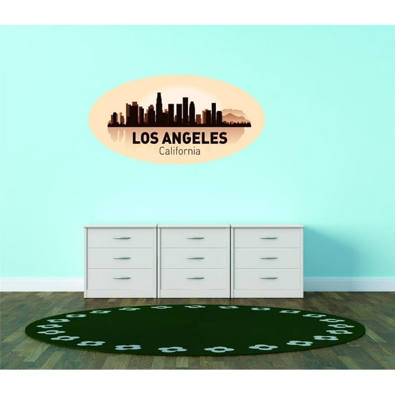 Wall Design Pieces Los Angeles California United States Major City Geographical Map Landmark 12x20
