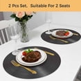 thumbnail image 5 of Retro Record Round 13 Inch Placemats Set of 2, Abstract Vintage Minimalist Art HeatResistant Non Slip Place Mats for Dining Table, Wipeable Braided Kitchen Table Mats for Housewarming, 5 of 9