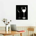 thumbnail image 3 of EastSmooth Kitchen Wall Art Wine Glass Black and White Wall Decor for Living Room Dining Room Modern Family Kitchen Bar Pictures Abstract Wine Cup Canvas Artworks Minimalist Paintings Home Decoration, 3 of 5