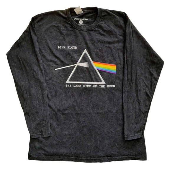 Pink Floyd Unisex Long Sleeve T-Shirt Dark Side Of The Moon Courier (Dip-Dye) (Small)