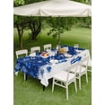 thumbnail image 3 of Outdoor Tablecloth with Umbrella Hole and Zipper, Navy Blue Christmas Rectangle Table Cloth 60x120 Inch Waterproof Tablecloth, Weeping Xmas Ball Snowflake Winter Picnic Table Cover for Patio Camping, 3 of 7
