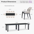 thumbnail image 3 of PURPLE LEAF 11 Pieces Modern Patio Dining Set, Rectangular Aluminum Outdoor Table and 10 All-Weather PE Rattan Chairs Set for Kitchen Porch and Garden, Dark Grey, 3 of 9