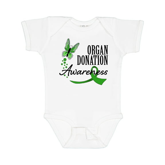 Inktastic Organ Donation awareness- butterfly green ribbon Boys or Girls Baby Bodysuit