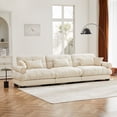 thumbnail image 2 of LiviNest Modular Sofa for Large Living Room: 3-Seat Ergonomic Support System - Deep Seat & Neck Support for Family Movie Nights - Cream Velvet Modern Sectional, 2 of 6