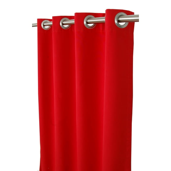 Sunbrella Canvas Jockey Red Indoor/Outdoor Curtain Panel by Sweet Summer Living, 50" x 120" with Stainless Steel Grommets
