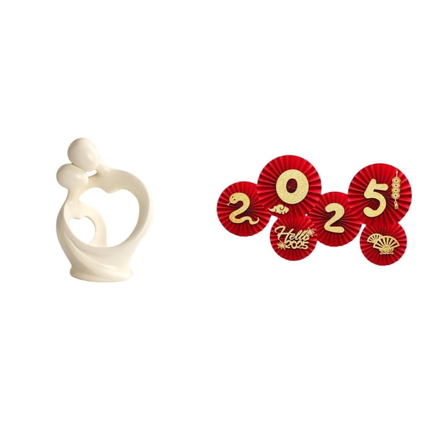 Estatua abstracta,Estatua de resina para decoración del hogar,escultura de pareja,Abanicos plegables festivos,Decoraciones de abanicos de papel para el Año Nuevo chino 2025,Decoración del