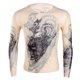 thumbnail image 3 of iEFiEL - Camiseta de manga larga transparente elástica con tatuaje falso para hombre, para culturismo, para Halloween, con efecto mojado, 3 of 5