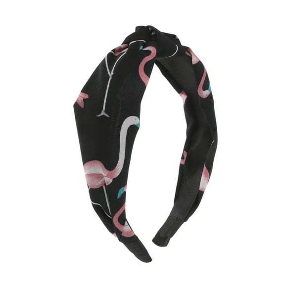 Unique Bargains 1 Pc Fashion Flamingo Pattern Headbands for Women Black