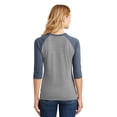 thumbnail image 2 of District Made Ladies Perfect Tri 3/4 Sleeve Raglan-L (Navy Frost/ Grey Frost), 2 of 6