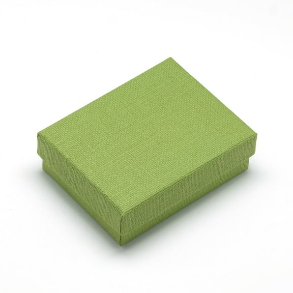 Cardboard Jewelry Set Box for Ring Necklace Rectangle Olive Drab 9x7x3cm