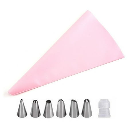 

1pcs Silicone Kitchen Accessories Icing Piping Cream Pastry Bag 6 Stainless Steel Nozzle DIY Cake Decorating Tips Set