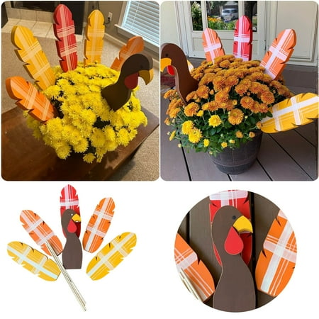 

Thanksgiving Turkey Planter Decor Turkey Planter Sticks Funny Wooden Turkey Sticks Flowerpot Fire Chicken Outdoor Garden Farm Yard Turkey Planter Decoration Insert For Garden Yard