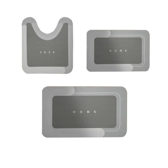 YIMWNYI 3 Piece Bathroom Toilet Mat Set, Super Absorbent, Non Slip Backing, Machine Washable, Perfect for Home and Hotel, Modern Stylish Design, Complete Full Coverage