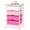 Pink, variant on Rolling Storage Cart with 4 Drawers, KK KINGRACK Drawer Cart with Wooden Tabletop for Craft Office School Storage, White