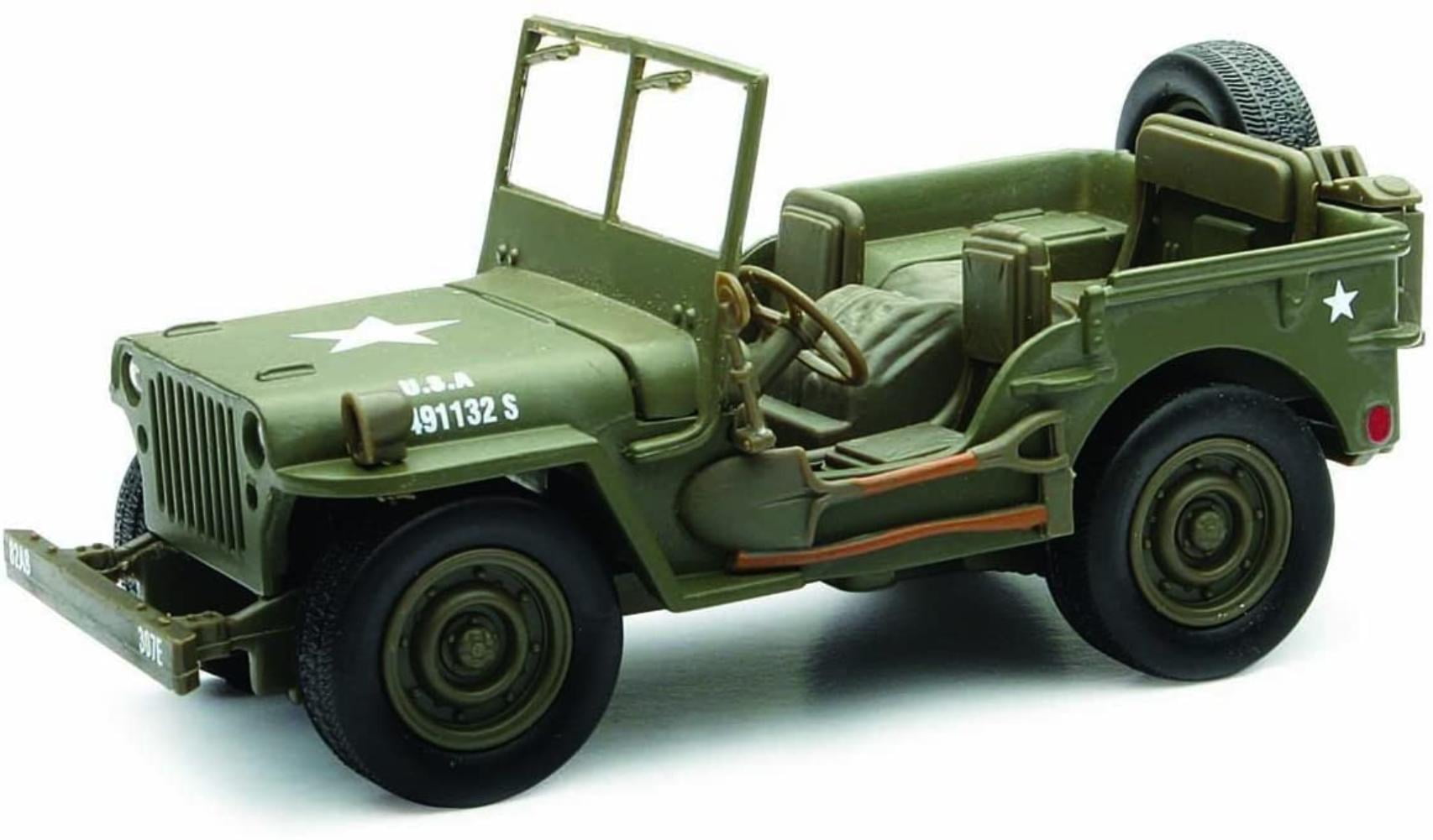 Willys WW II Jeep Off-road 1/24 Model Car Diecast Toy Vehicle Gift Kids Green 