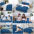 thumbnail image 5 of 3 Piece Black Blue Plaid Duvet Cover Set Queen Size, Microfiber Comforter/Quilt Cover with Corner Ties and 2 Pillowcases, Country Buffalo Checked Gingham All Season Soft Bedding with Zipper Closure, 5 of 8