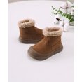 thumbnail image 3 of Baby Boots Toddler Girls Winter Boots Zipper Warm Snow Boots Toddler Shoes Size 1T-4T Brown, 3 of 6