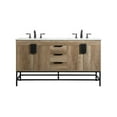 thumbnail image 3 of Elegant Decor Eugene 60" Aluminum Alloy & MDF Double Bathroom Vanity in Oak, 3 of 8