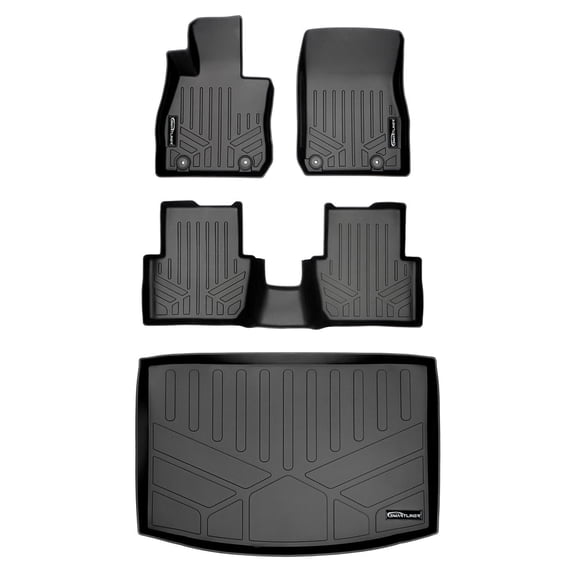 SMARTLINER Custom Fit Floor Mats 2 Rows and Cargo Liner Set Black Compatible With 2016-2021 Mazda CX-3