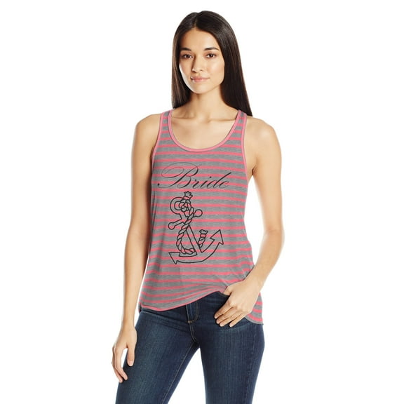 Women's Bride Anchor Printed Flowy Racerback Tank Top