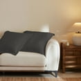 thumbnail image 2 of 2-Pieces Cotton Dark Grey Embroidered Quilted Pillow Shams Euro Size, 2 of 4