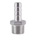 thumbnail image 2 of Cergrey Stainless Steel SS304 Male Thread Pipe Fitting Barb Hose Tail Connector BSP 1/8 ~3/4 ,Barb Adapter,Hose Adapter Fitting, 2 of 3