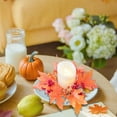 thumbnail image 5 of Candle Rings Wreaths 9.84inch Fall Artificial Maple Leaf Berries Pillar Candle Holder Wreaths Garland Ornaments for Hallowee Thanksgiving Party Home Table Centerpieces Indoor Decorations, 5 of 8