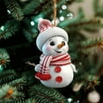 thumbnail image 4 of Eosunjian 5 Pcs Christmas Snowman Ornament 2D Flat Acrylic Snowman Hanging Decoration Cartoon Snowman Pendant for Christmas Tree Mantel Door Decor, 4 of 13