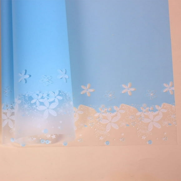 Zhuge Papel para envolver regalos, papel para envolver ramos de flores, papel para envolver regalos (azul claro)