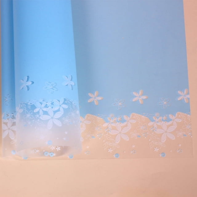 Zhuge Papel para envolver regalos, papel para envolver ramos de flores, papel para envolver regalos (azul claro)