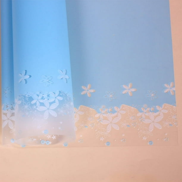 Zhuge Papel para envolver regalos, papel para envolver ramos de flores, papel para envolver regalos (azul claro)