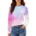 thumbnail image 5 of Womens Long Sleeve Shirts Comfy Printed Basic Crew Neck Long Sleeve Tees Blouse Tops, 5 of 6