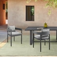thumbnail image 4 of Armen Living Menorca 19" Aluminum Outdoor Dining Chair in Gray (Set of 2), 4 of 12