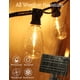thumbnail image 3 of Guirnalda de luces solares para exteriores de 100 pies con control remoto, luces de patio para exteriores con energía solar recargable por USB, temporizador de panel solar de 3,5 W, bombillas ST38 reg, 3 of 6