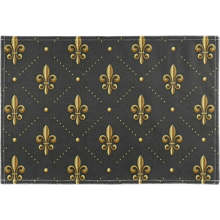 

Colorful Chili Pepper Black Placemat Set of 6 Heat-Resistant Washable Table Mats for Kitchen Dining Decorative