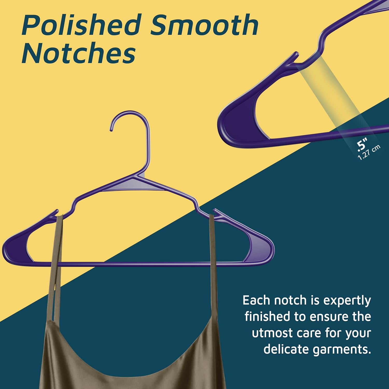 Lifemaster Plastic Clothes Hangers – Heavy Duty Hanger Set, For Organizing Clothes, Dresses, and Coat, Holds Up To 5 lbs, Space-saving Hangers with Non-Slip Shoulder Grooves, Pack of 20, Purple