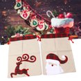thumbnail image 1 of Bolsas de regalo de arpillera 2 uds bolsa bonita de regalos navideños con patrón de alce y Papá Noel ampliamente utilizada con cordón para regalos de fiesta ANGGREK Otros, 1 of 8