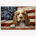 thumbnail image 2 of Petit Basset Griffon Vendeen Dog American Flag Canvas Poster Wall Art Dog Pictures for Wall Decor Red White Blue Flag of USA Patriotic Painting Print for Living Room Bedroom Office, 2 of 5