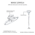 thumbnail image 6 of Rosec Jewels Round Shaped Moissanite Solitaire Engagement Ring (8 mm, 2 Carat, D-VS1 Grade), 925 Sterling Silver, US 9.50, 6 of 7