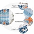 thumbnail image 3 of Small Stall Shower Curtain 48x72 Inch Narrow Half Size Summer Ocean Bath Curtains Bathroom Decor, Coastal Shells Starfish Coral Conch Wooden Blue Waterproof Shower Curtain Set with Hooks 48 Inch, 3 of 7