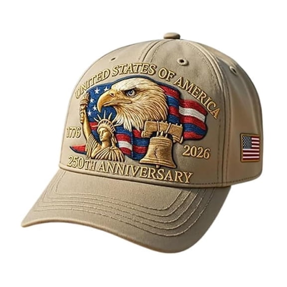 a QSTNOLOGY Eagle United States 250th Anniversary Hat: Adjustable 250 Year American Anniversary Cap, USA Patriotic Caps