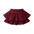 thumbnail image 4 of Yindaity Girls Pleated Mini Skirt High Waist Tennis School Uniform Skirts(Wine,1-2 Years), 4 of 5