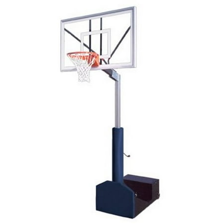 Navy Blue Team Ball - First Team Rampage Nitro Steel-Glass Portable Basketball System44; Navy Blue