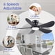 thumbnail image 2 of Ventilador de techo Kviflon de 46 pulgadas con luz y control remoto negro, 2 of 9